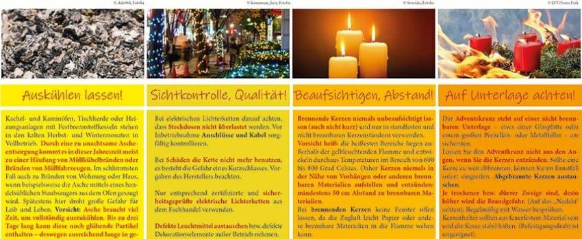 Brandquellen in der Adventszeit