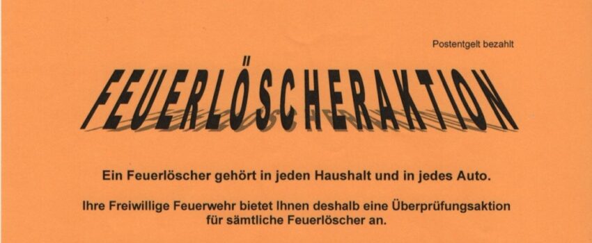 Aktion: Feuerlöscherüberprüfung