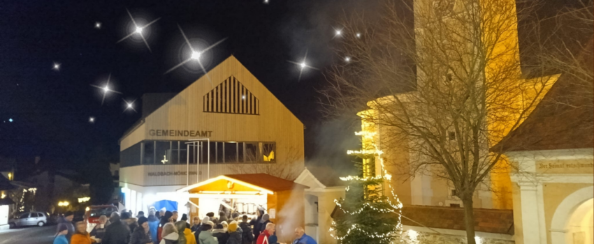 Friedenslicht am Glühweinstandl